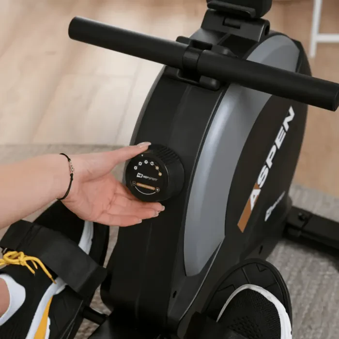 Гребной тренажер Hop-Sport HS-080R Aspen магнитный черно-золотистый