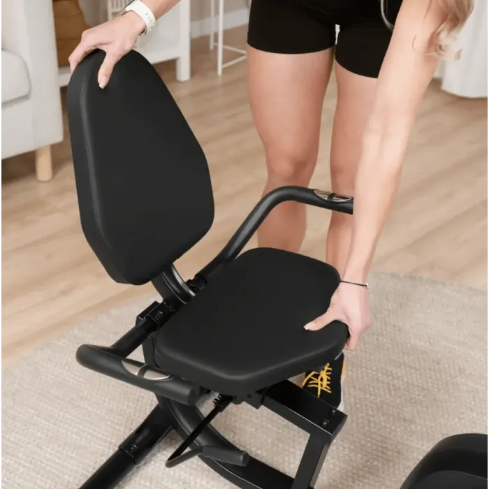 Горизонтальный велотренажер Hop-Sport HS-045L Volt магнитный золотистый