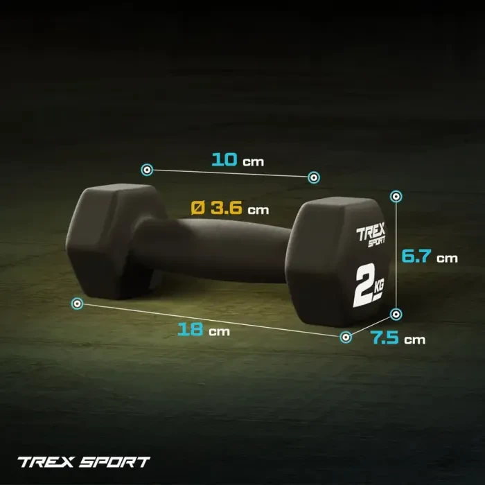 Гантели для фитнеса неопреновые TREX Sport TX-020VD 2x2кг