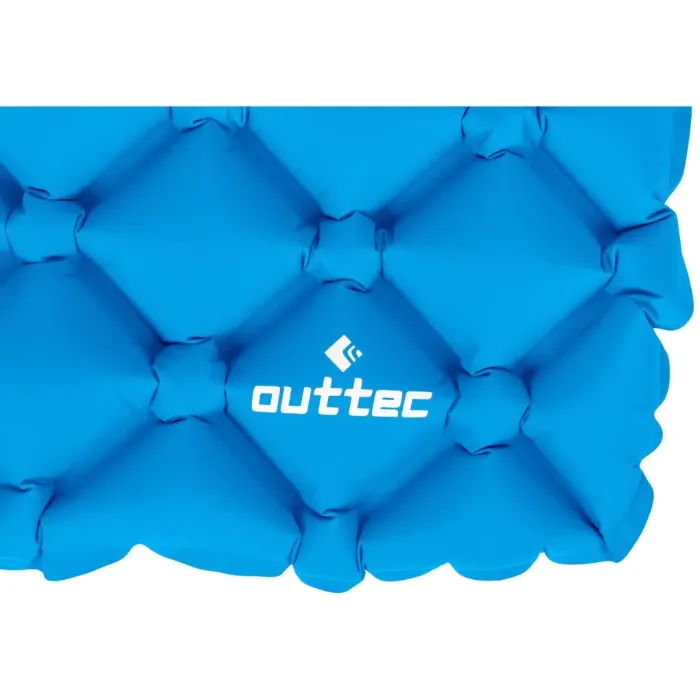 Надувной коврик Outtec 195х55х5см с подушкой соты голубой