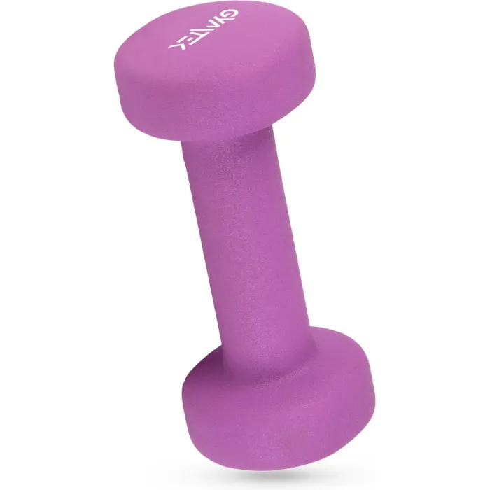 Гантели для фитнеса неопреновые Gymtek Queenfit 2х1кг фиолетовый