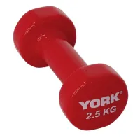 Гантели для фитнеса виниловые круглые York Fitness 2х2,5кг красный
