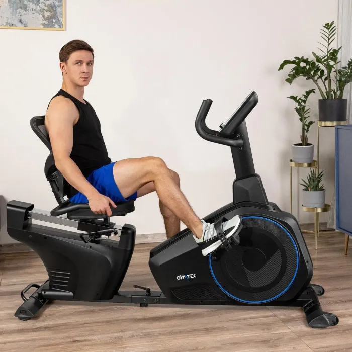 Горизонтальный велотренажер Gymtek XBR6000 электромагнитный синий