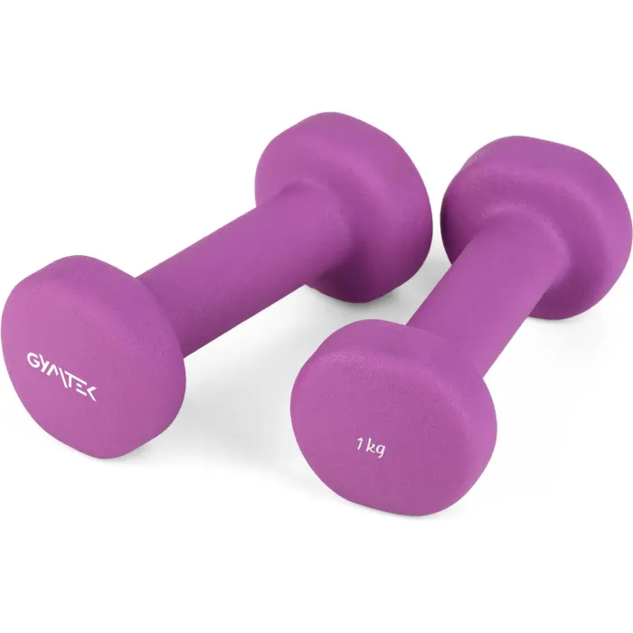 Гантели для фитнеса неопреновые Gymtek Queenfit 2х1кг фиолетовый