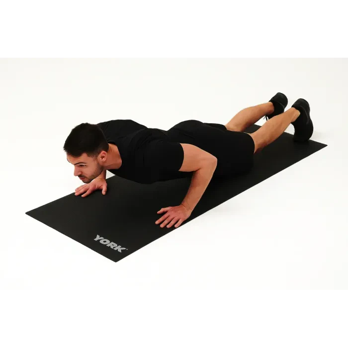 Коврик для фитнеса York Fitness 0.3см черный: для йоги, пилатеса и тренировок (ПВХ, 170x61)