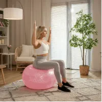 Фитбол массажный Hop-Sport 65см розовый + насос
