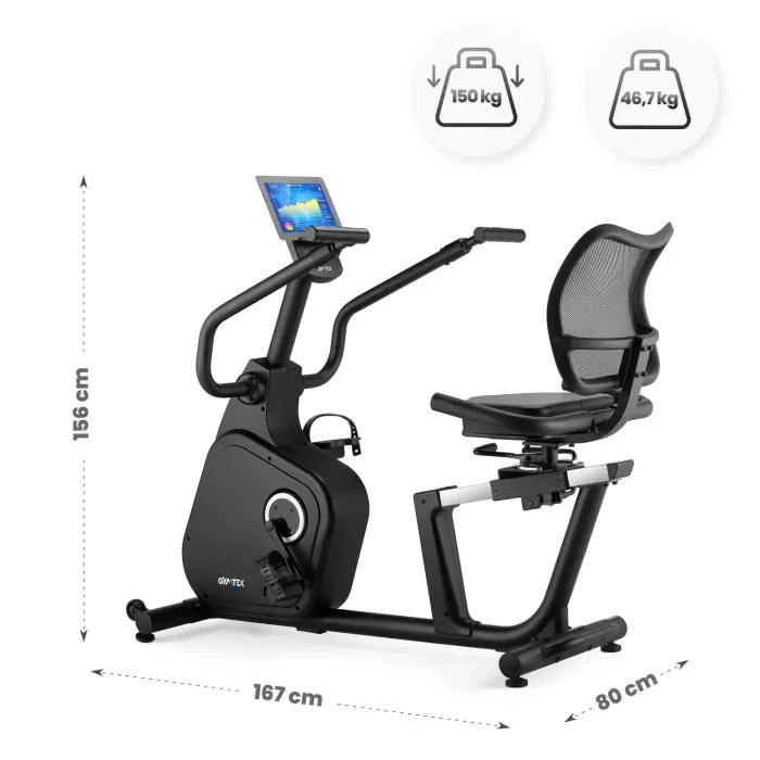 Горизонтальный велотренажер Gymtek XBR8000 электромагнитный