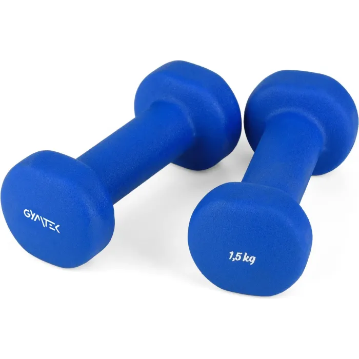 Гантели для фитнеса неопреновые Gymtek Queenfit 2х1,5кг светло-синий