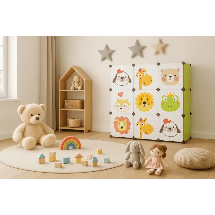 Модульный шкаф-органайзер Leobert Kids для детских игрушек зеленый