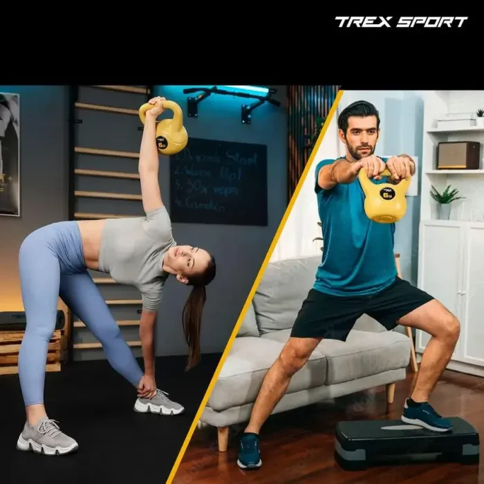 Гиря виниловая 8кг Trex Sport TX-008CKB желтая