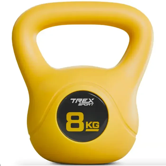 Гиря виниловая 8кг Trex Sport TX-008CKB желтая