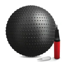 Фитбол массажный Hop-Sport 65см черный + насос