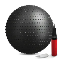 Фитбол массажный Hop-Sport 65см черный + насос