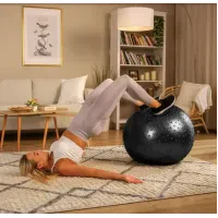 Фитбол массажный Hop-Sport 65см черный + насос