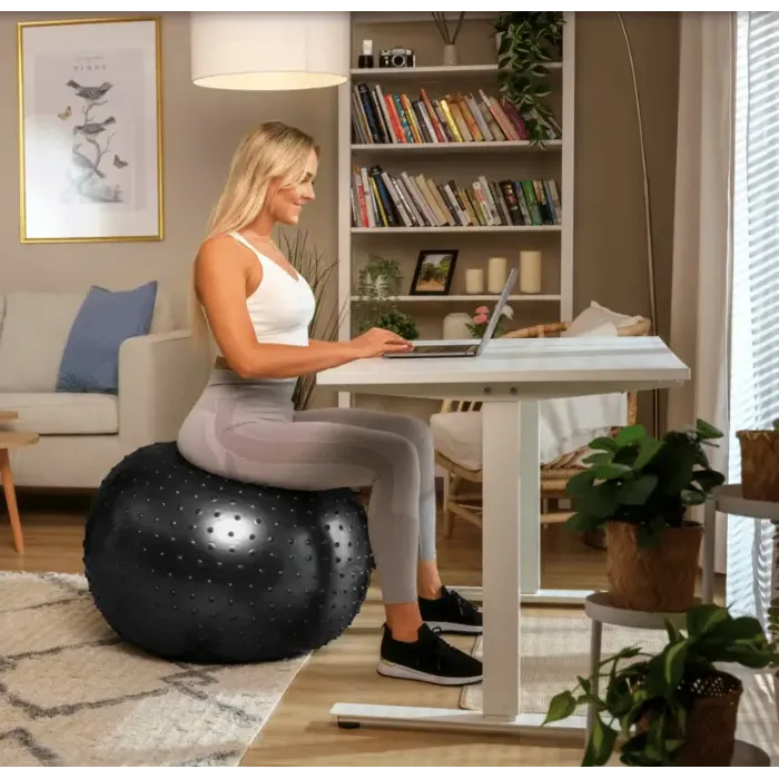 Фитбол массажный Hop-Sport 65см черный + насос