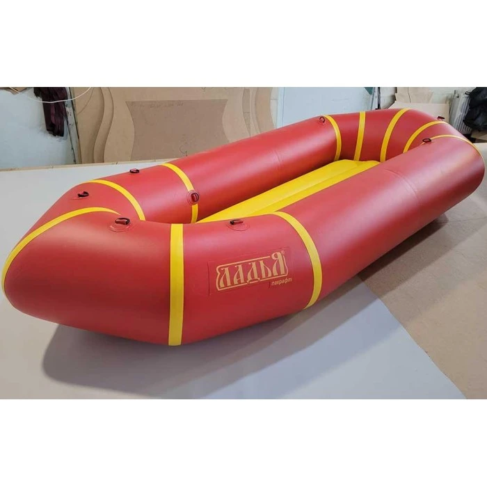 Надувной пакрафт Ладья ЛП-245 Каяк Комфорт красный с желтым