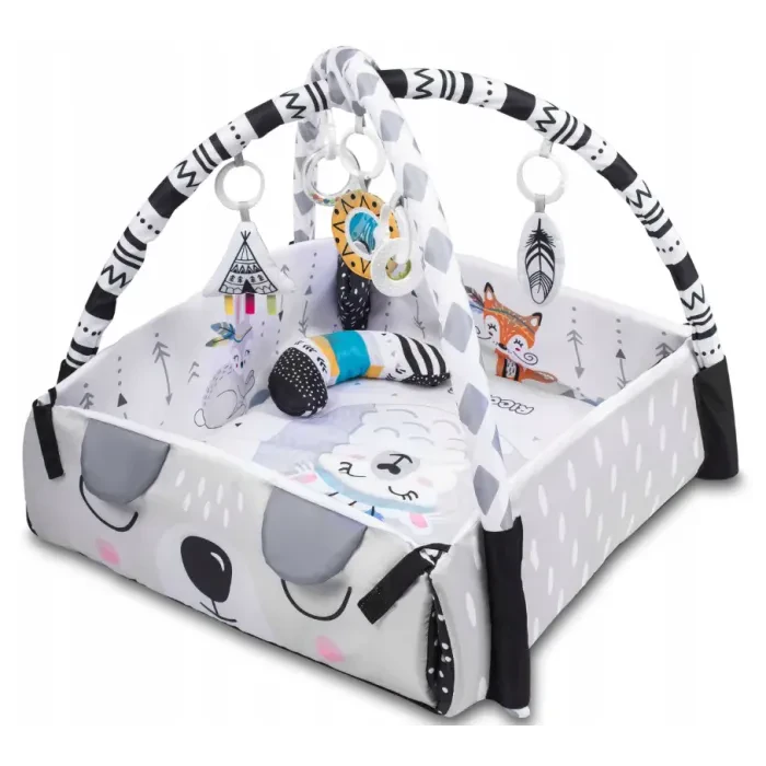 Развивающий коврик Boho Ricokids 3в1 (110x100 см) с игрушками, интерактивный, мягкий, для детей