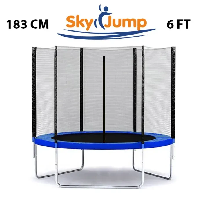 Батут SkyJump 6ft (183 см) с защитной сеткой: для дома и улицы, до 90 кг, TUV/CE