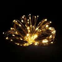 Гірлянда Роса 10м USB 100 LED (тепло-біла, на білому)