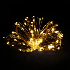 Гірлянда Роса 10м USB 100 LED (тепло-біла, на білому)