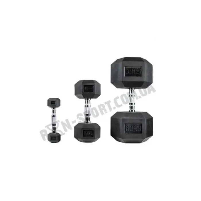 Гантелі шестигранні Rubber Hexagon Dumbbell. Ціна за 1 кг