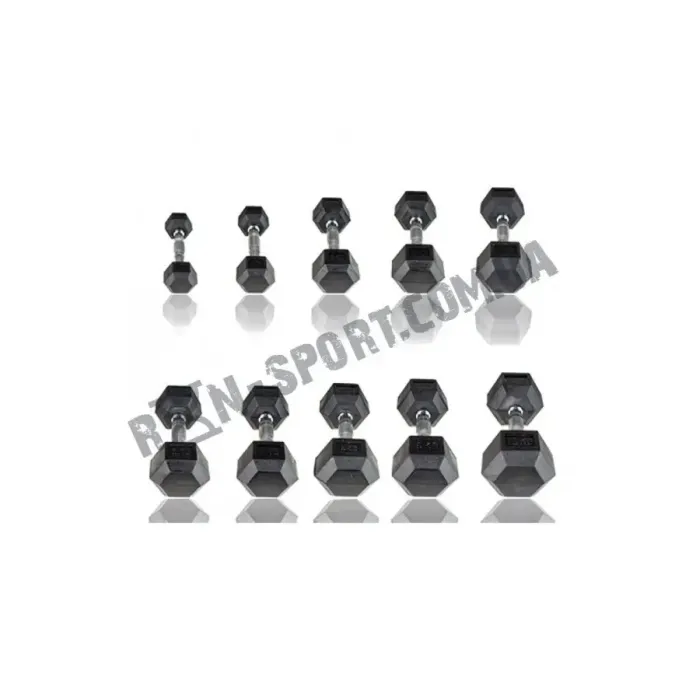 Гантелі шестигранні Rubber Hexagon Dumbbell. Ціна за 1 кг