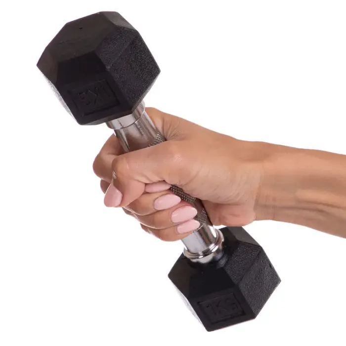 Гантелі шестигранні Rubber Hexagon Dumbbell. Ціна за 1 кг