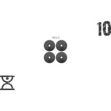 10 кг (4x2.5) дисків, покритих пластиком (31 мм)