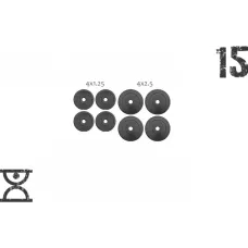 15 кг (4x1.25 та 4x2.5) дисків, покритих пластиком (31 мм)