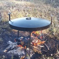 Сковорода из диска бороны 40см + крышка, комплект для пикника рыбалки или отдыху на природе и дачи