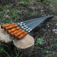 Шампура для люля кебаб и шашлыка с деревянной ручкой 720*20*2,5 мм из нержавеющей стали
