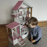 Кукольный домик для LOL, Барби с мебелью и лифтом: большой, игровой, для девочек