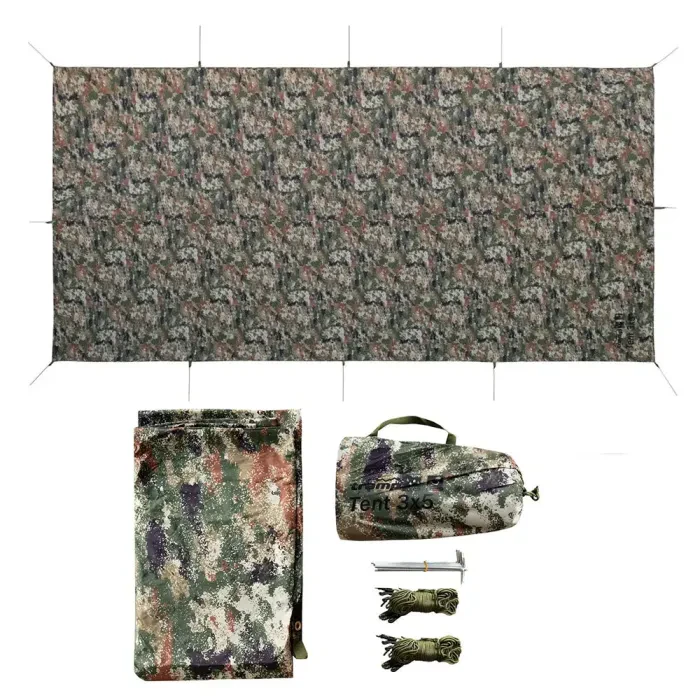 Тент для навісу від дощу Tramp Tent 3 х 5 м. камуфляж UTRT-101-camo. Брезент водонепроникний для відпочинку