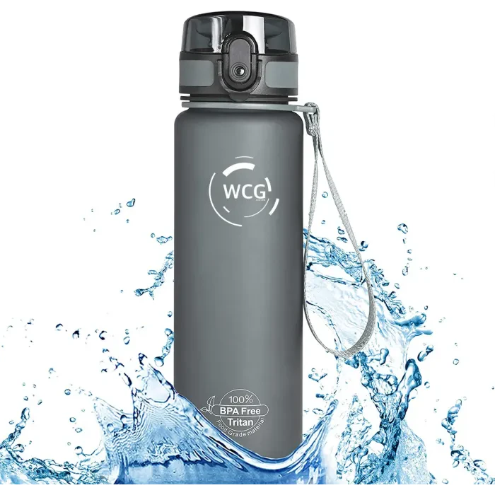 Фляга WCG Grey 1л Tritan BPA Free: бутылка для воды спорт, фитнес, школа, матовая, серая