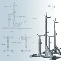 Стійки під штангу Bugai Pro WCG 3в1: жим, присідання, бруси, страховка, до 300кг