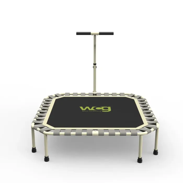 Фитнес-батут WCG 4Active для дома: квадратный, с ручкой, 120 кг, кардио-тренировки