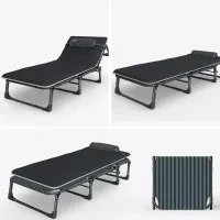 Раскладная кровать шезлонг WCG FB-S02-PM + матрас из сетки 3D Air-Mesh