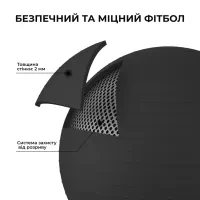 Мяч для фитнеса (фитбол) WCG 85 Anti-Burst 300кг Графит + насос