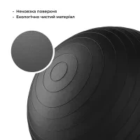 Мяч для фитнеса (фитбол) WCG 85 Anti-Burst 300кг Графит + насос