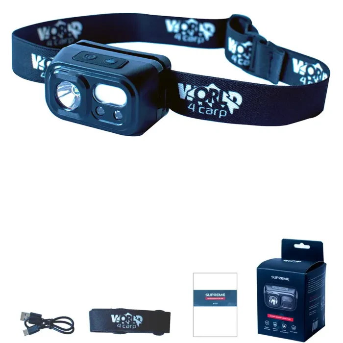 Налобный фонарь World4Carp SUPREME headlamp на аккумуляторе с датчиком движения 220 lm