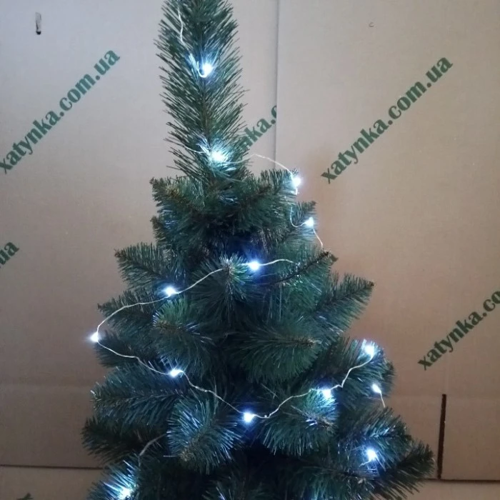 Гірлянда НА БАТАРЕЙКАХ +USB 50 LED 5м. біла РОСА світлодіодна