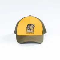 Кепка Acropolis "Щука" желтая ОШМ-21 (хлопок, для рыбалки, S/M/L) - головной убор, защита от солнца