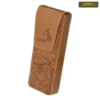 Футляр для очков Acropolis Ф-10/23 из экокожи: прямоугольный, с тиснением, магнит, 140x45x25 мм