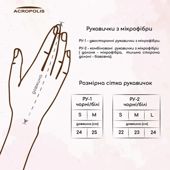 Перчатки из микрофибры Acropolis для ювелиров/оптики/часовщиков, черные, двусторонние (S-XL)