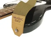 Гитарный ремень с ячейками для медиаторов Ranger Green (Khaki) с терможатием Music day - GR-2kh