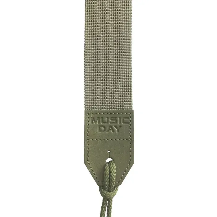 Гітарний ремінь з комірками для медіаторів Ranger Green (Khaki) з термотисненням Music day - GR-2kh