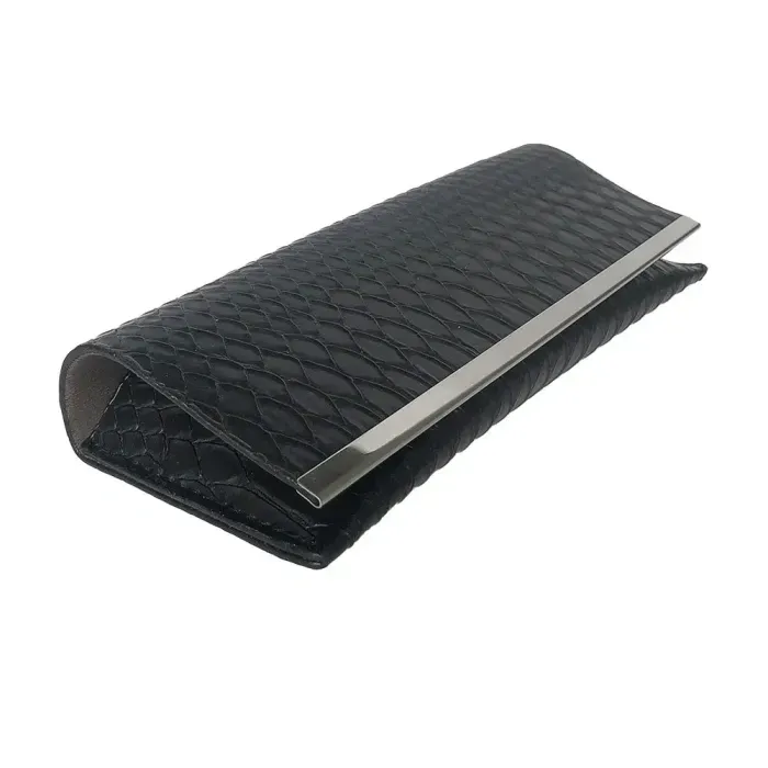 Футляр для окулярів Acropolis Ф-06/05 (чорний) з екошкіри: жорсткий, жіночий, зміїний принт