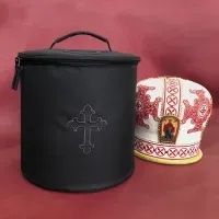Сумка для митры с вышивкой и уплотнением: для хранения головного убора священника СНМ-2