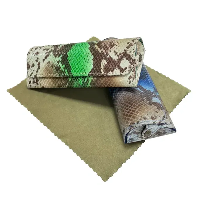 Футляр для окулярів Acropolis Ф-60/80 Snake, шкіряний, зміїний принт, велюр, преміум-якість