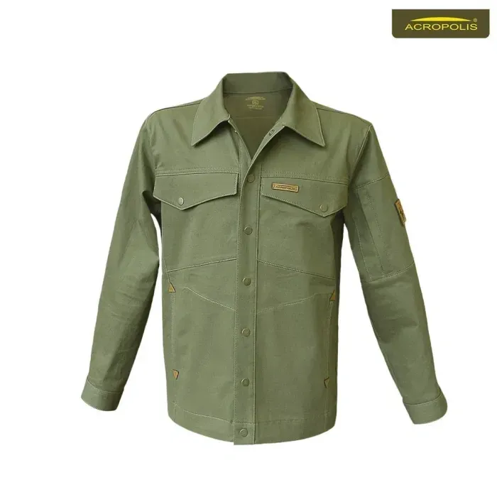 Чоловіча джинсова куртка Acropolis ОК-2 хакі L/XL з бавовни для полювання та риболовлі